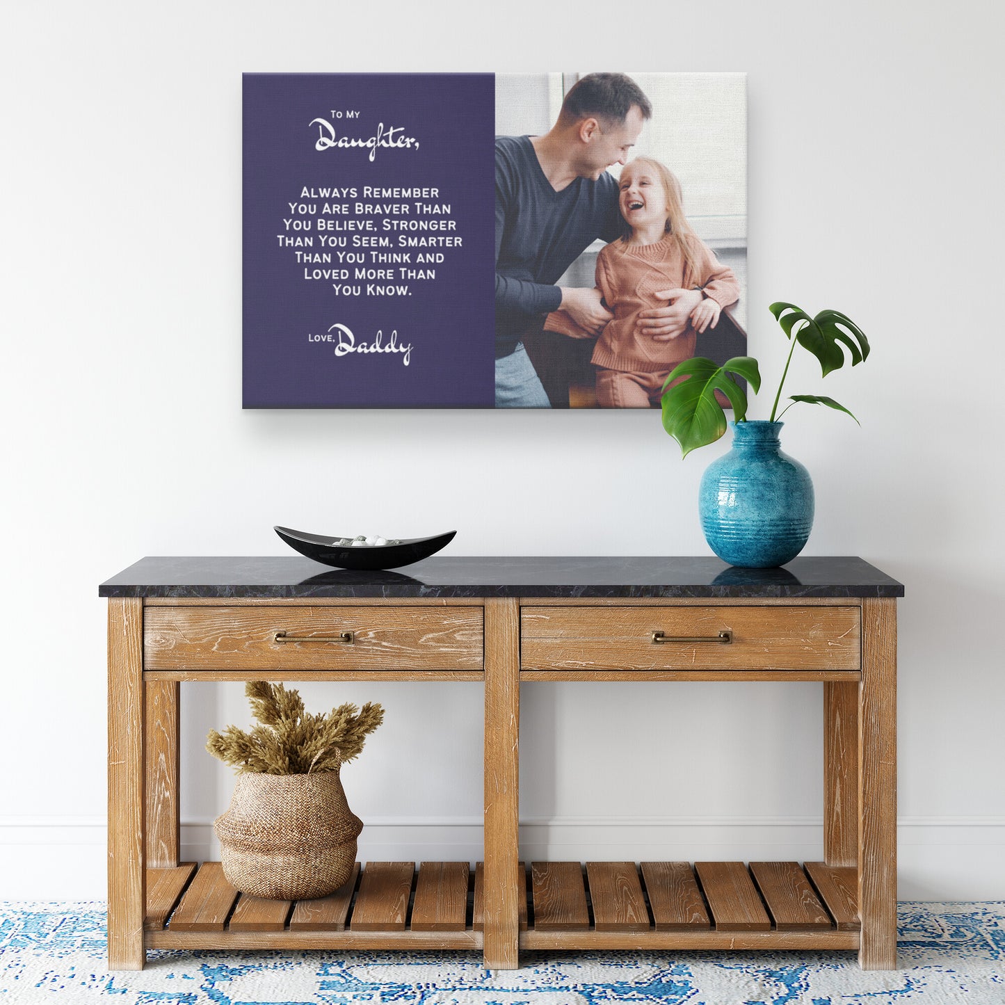 Personalized Daddy/Daughter, Loved More Than You Know Canvas Wall Art
