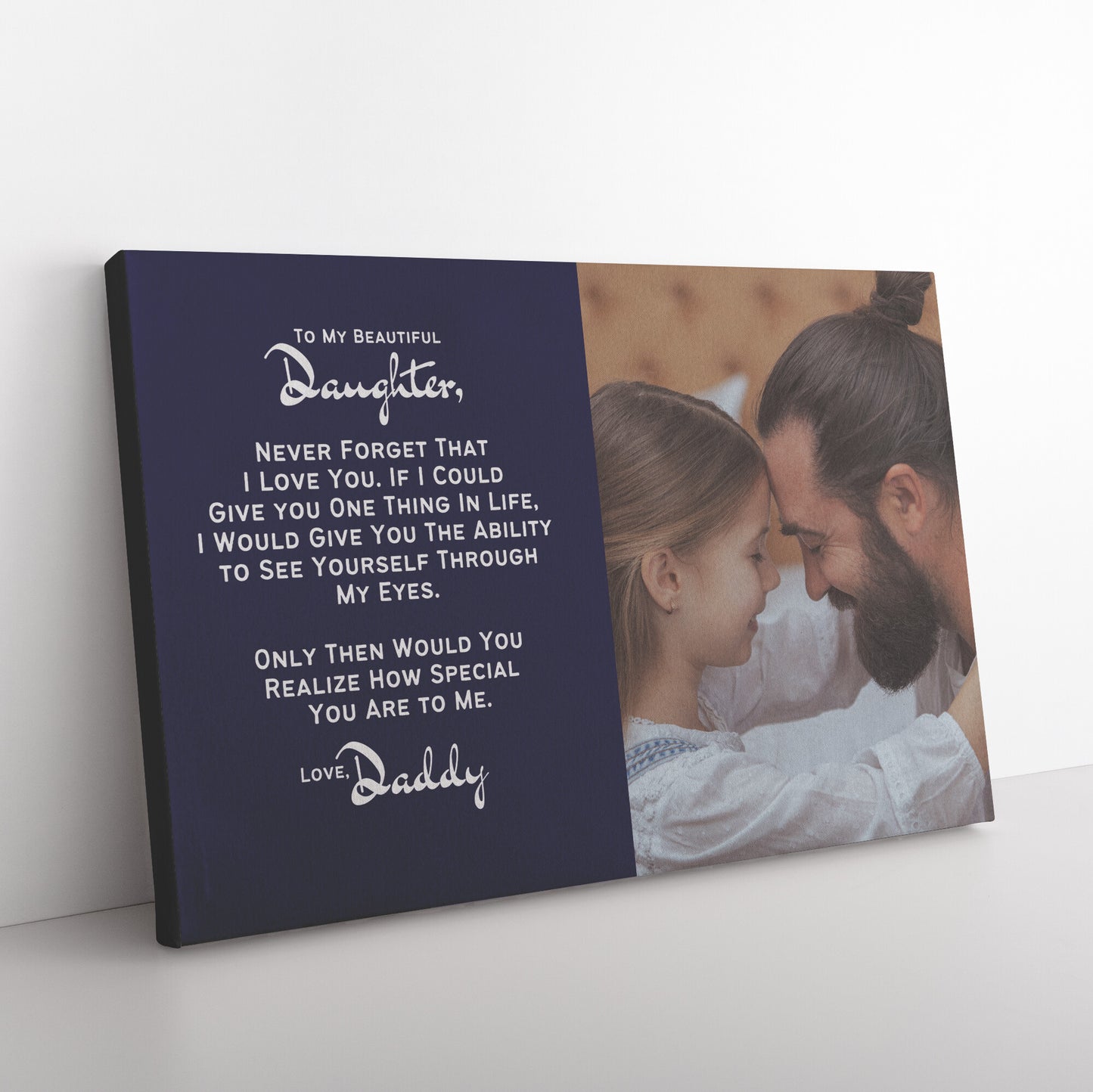 Personalized Daddy/Daughter, Never Forget I Love You Canvas Wall Art