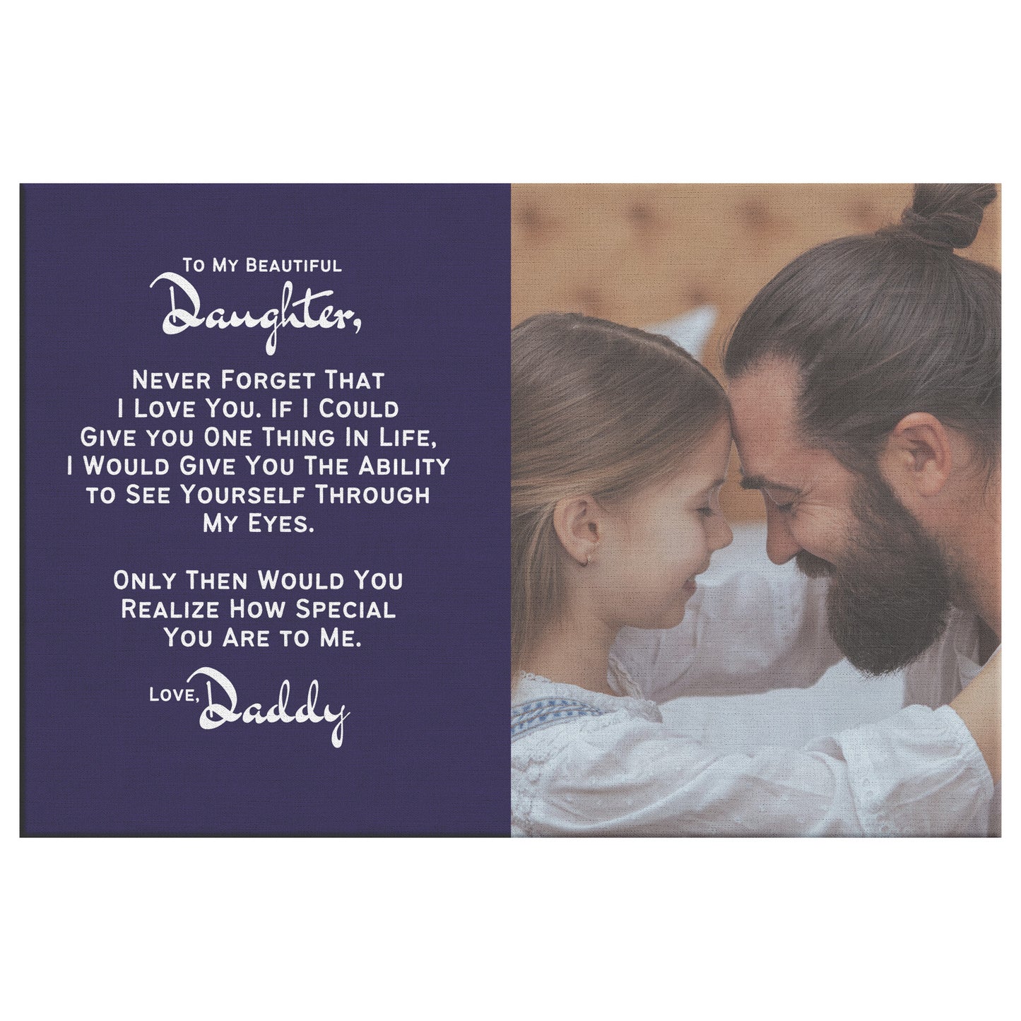 Personalized Daddy/Daughter, Never Forget I Love You Canvas Wall Art