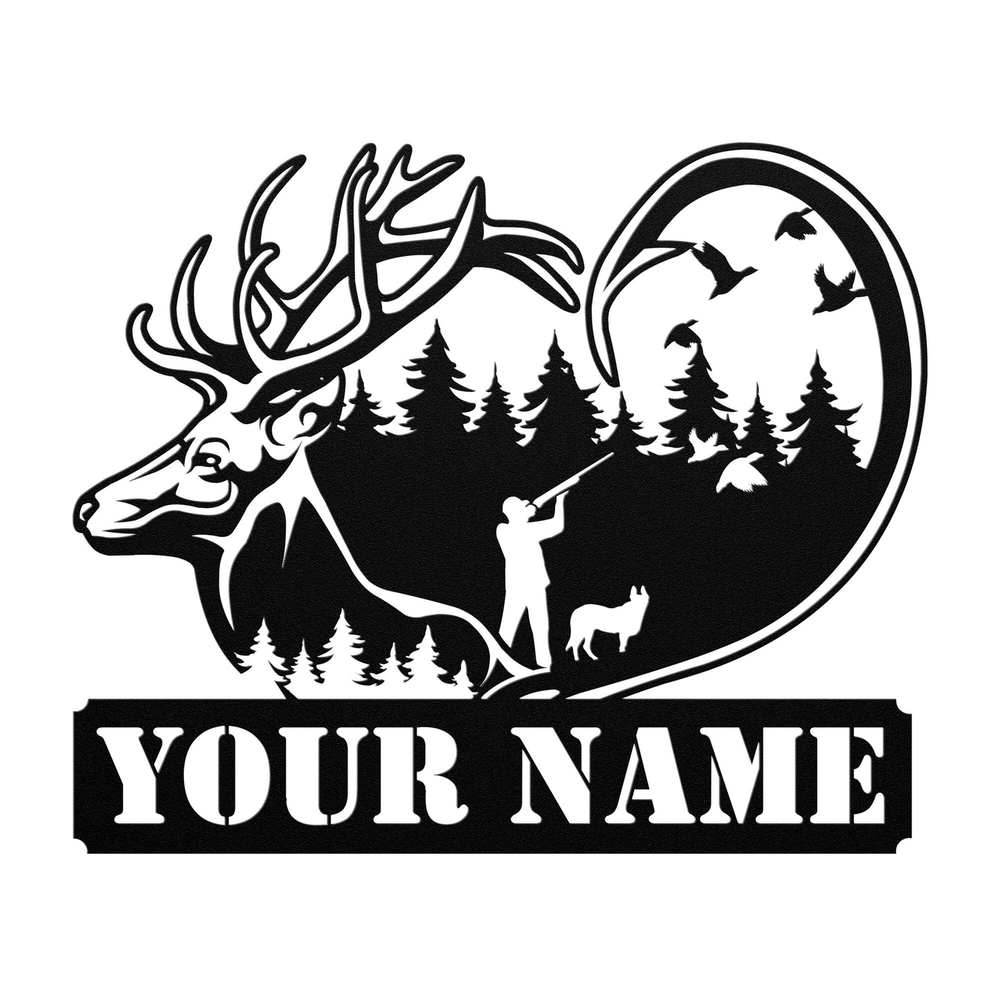 Deer & Duck Hunters Personalized Metal Wall Art