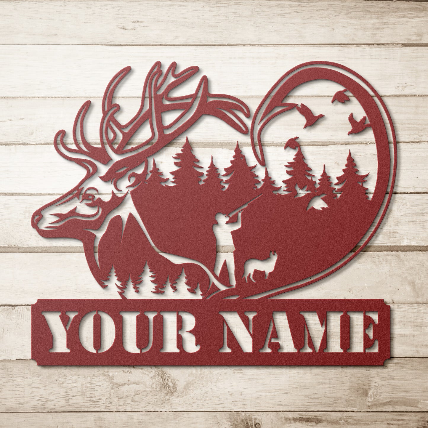 Deer & Duck Hunters Personalized Metal Wall Art