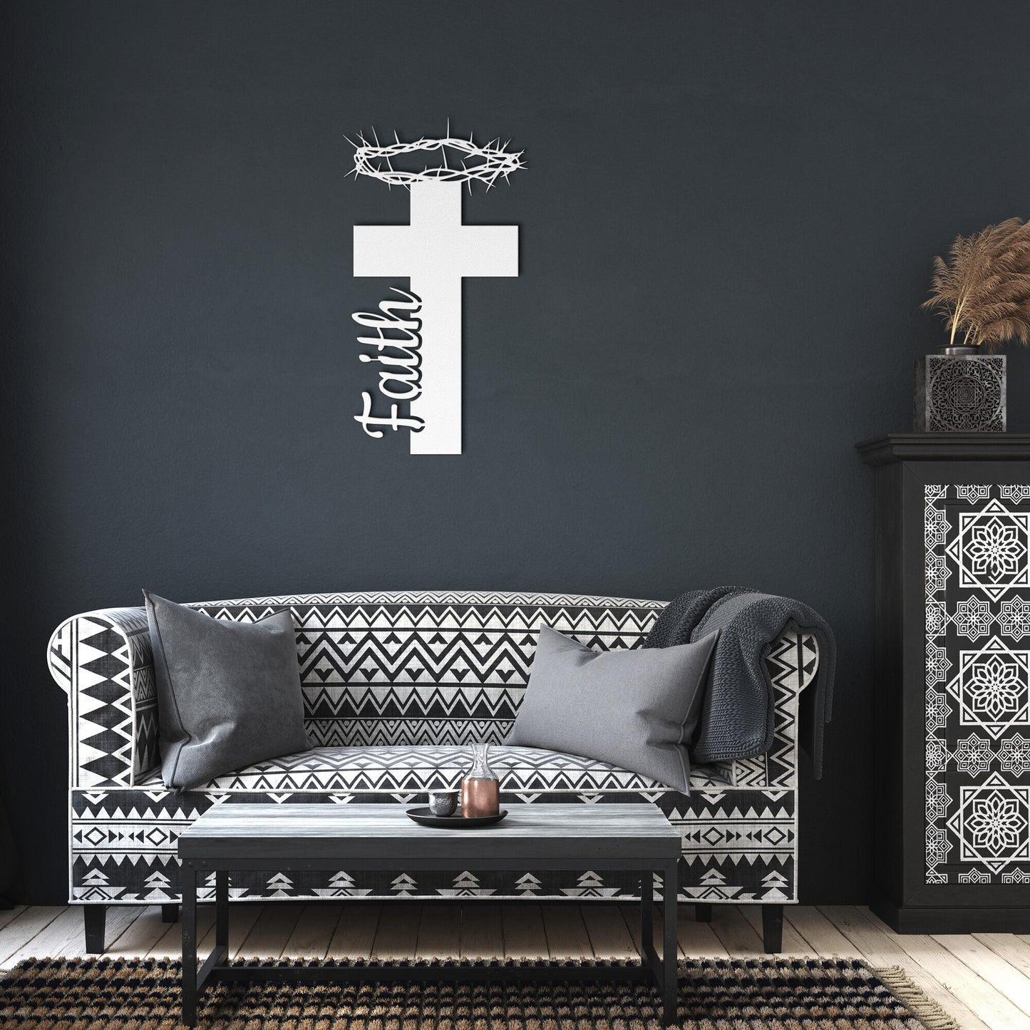 Faith Cross Sign Metal Wall Art | Jesus Cross Metal Wall Art | Cross Art | Jesus Painting | Jesus Stickers