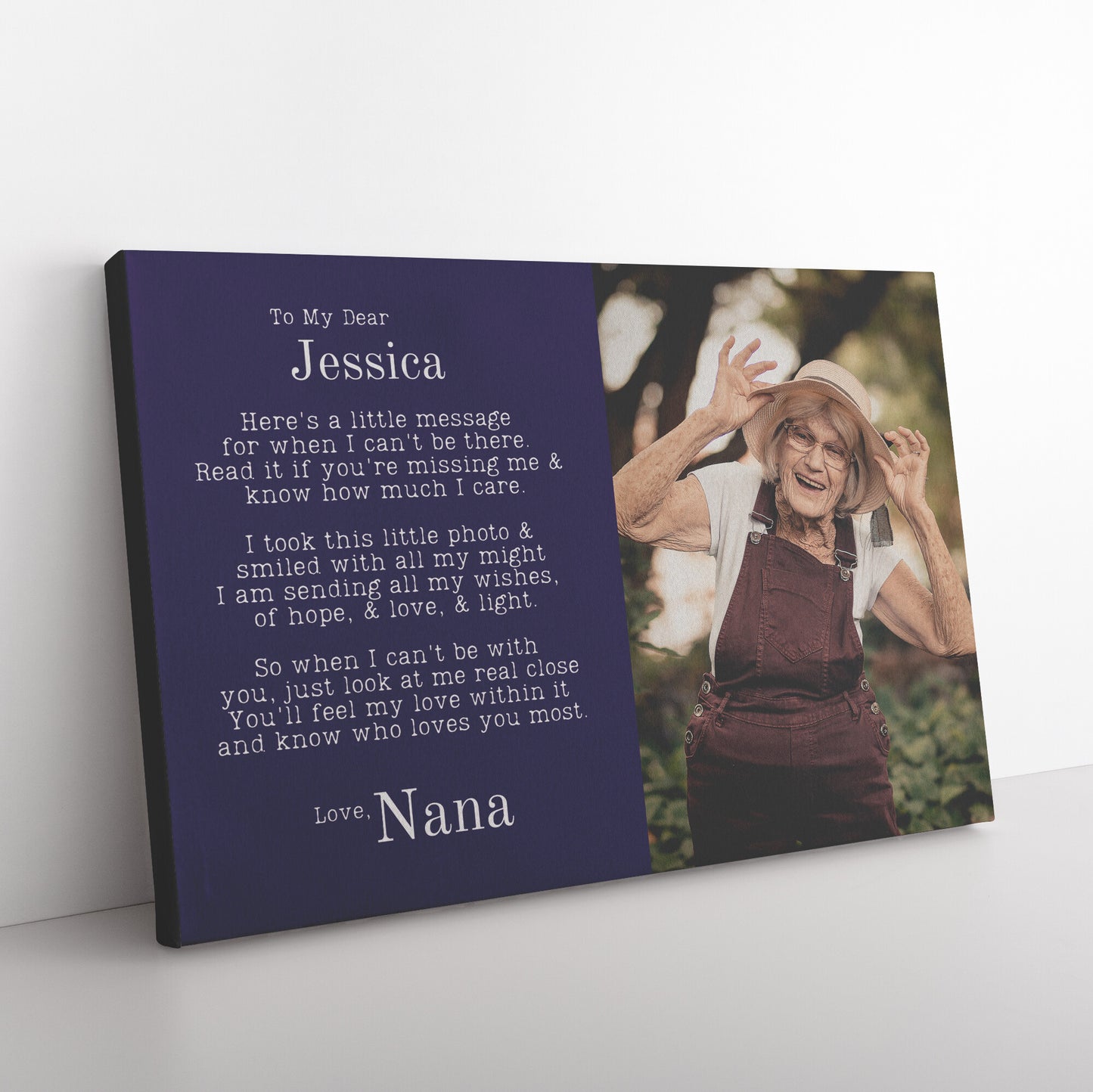 Personalized Photo Upload Grandmother/Granddaughter Canvas Wall Art