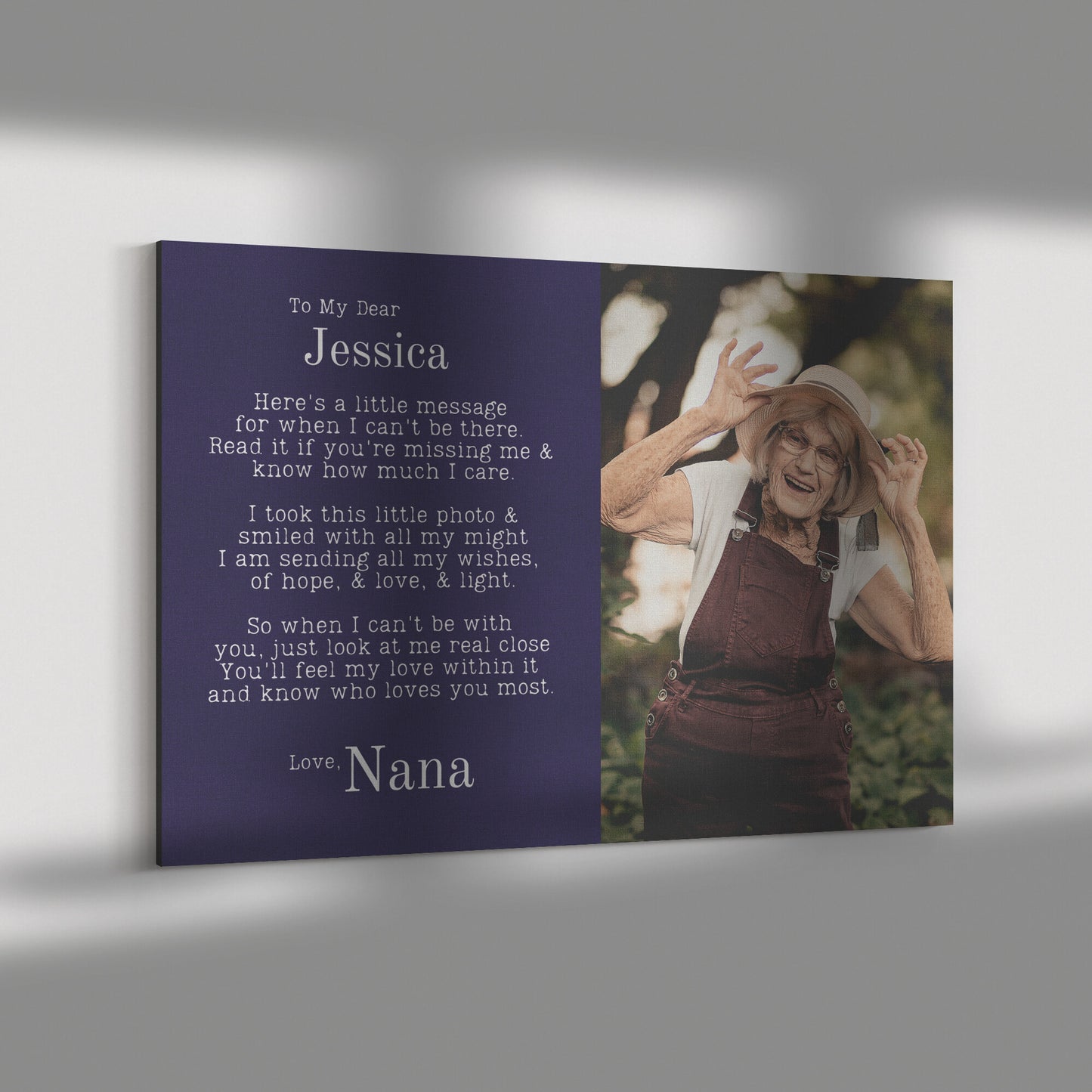 Personalized Photo Upload Grandmother/Granddaughter Canvas Wall Art
