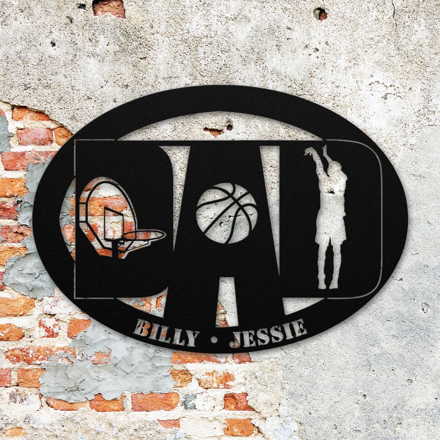 Personalized Basketball Dad Metal Wall Art | Basketball Wall Art