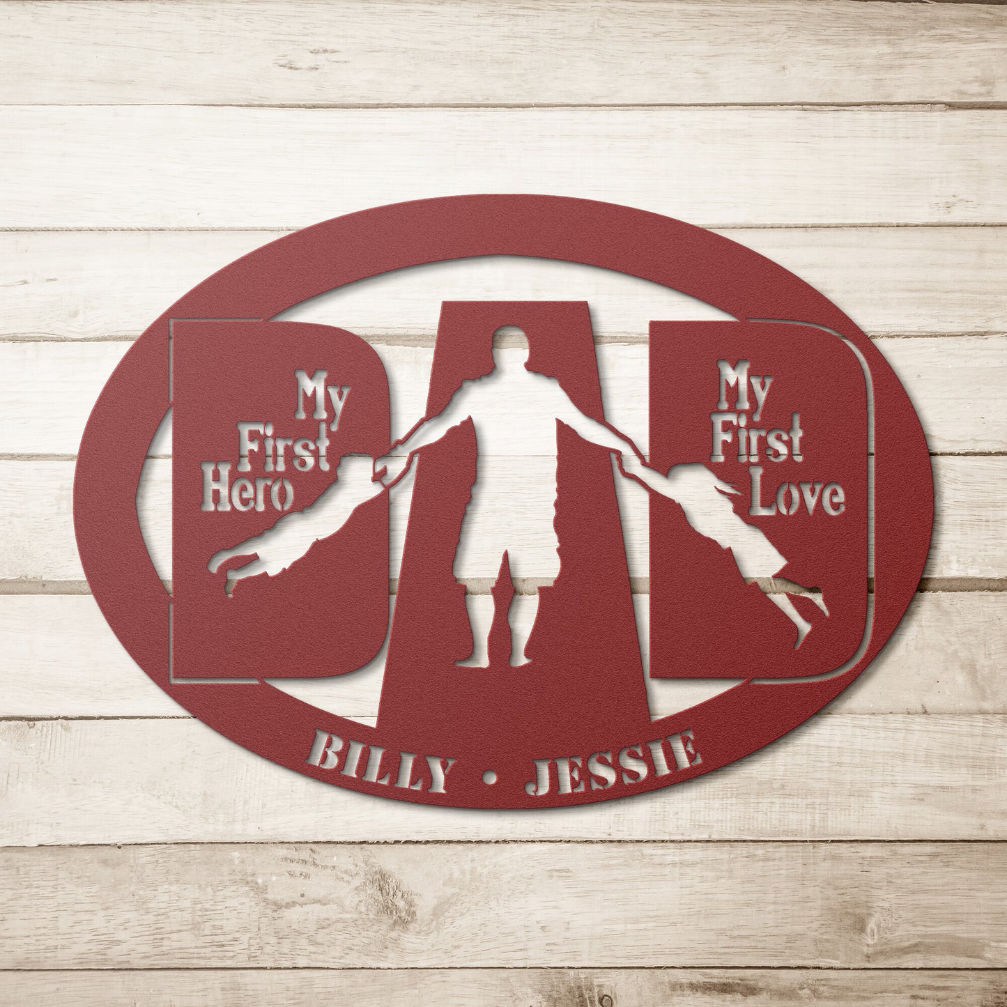 Personalized Dad Metal Wall Art | Father's Day Wall Art | 2 Girls