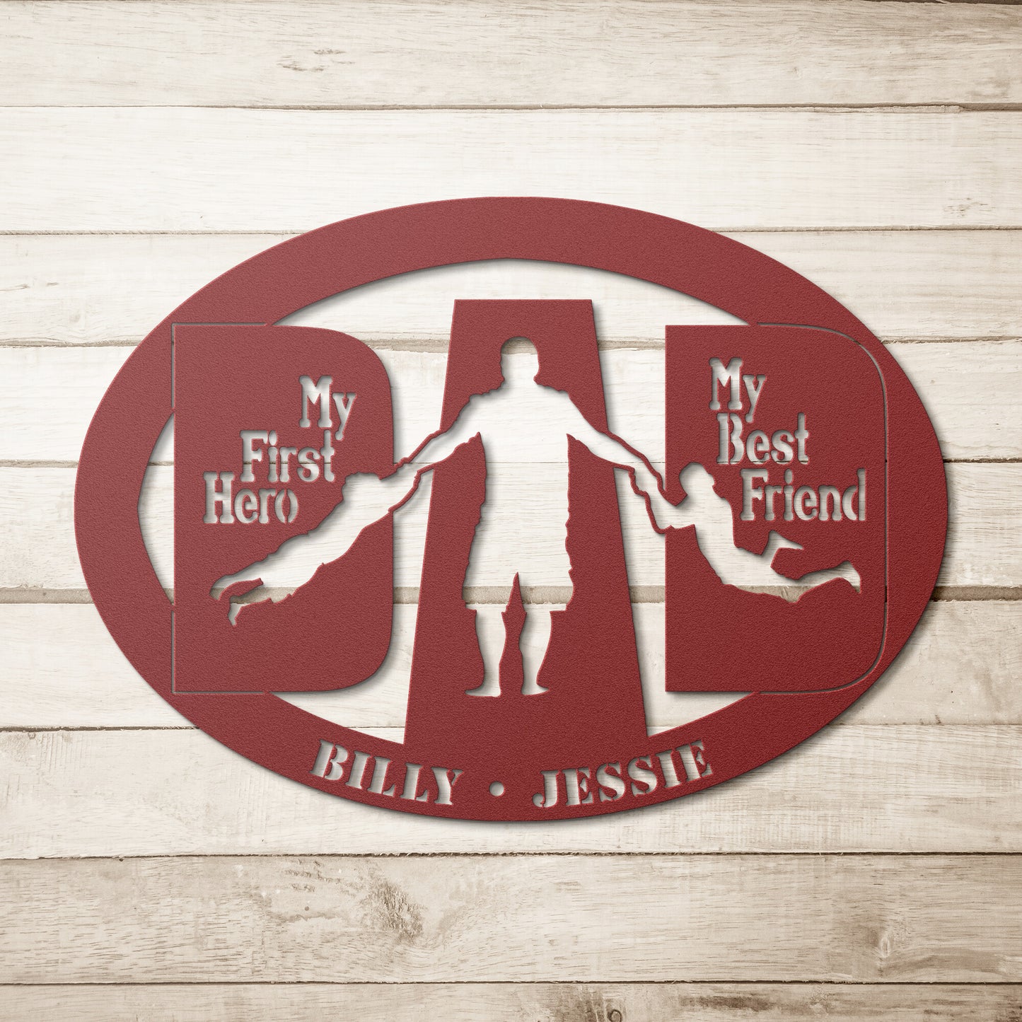 Personalized Dad Metal Wall Art | Father's Day Wall Art | 2 Boys