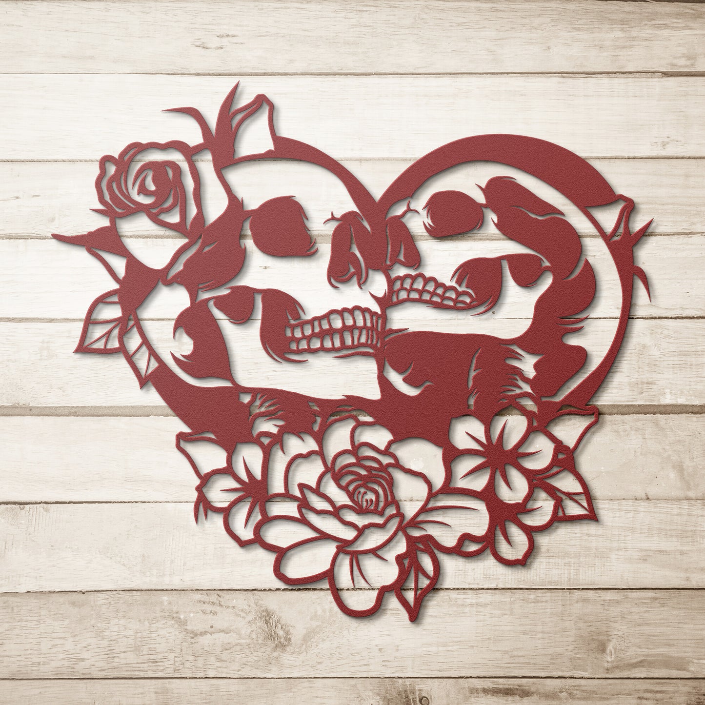 Skull Couple Metal Wall Art