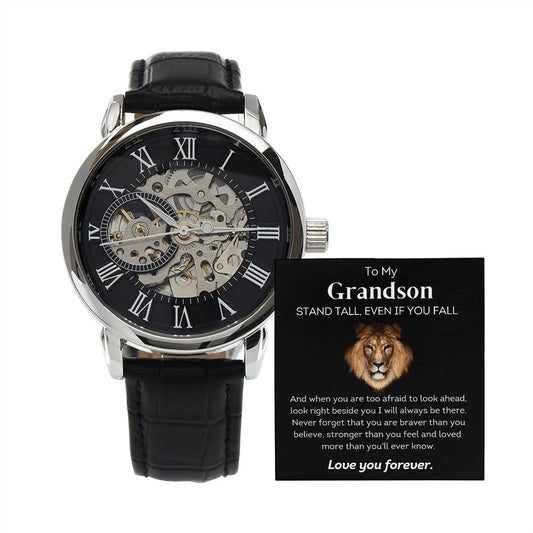To My Grandson | Stand Tall | Luxury Openwork Watch | Ships FAST from the USA 🇺🇸
