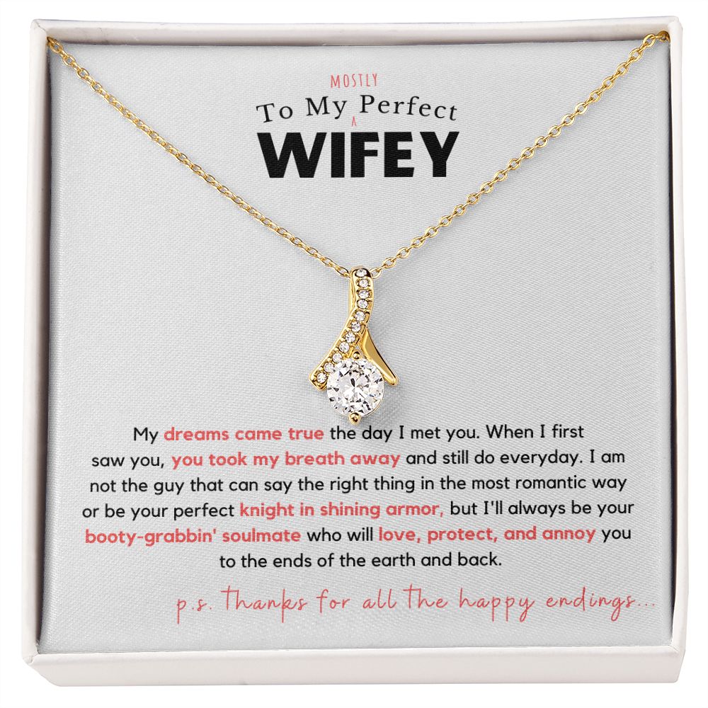 To My Mostly Perfect Wifey, Dreams Come True Necklace | Ships FREE Worldwide 🌏