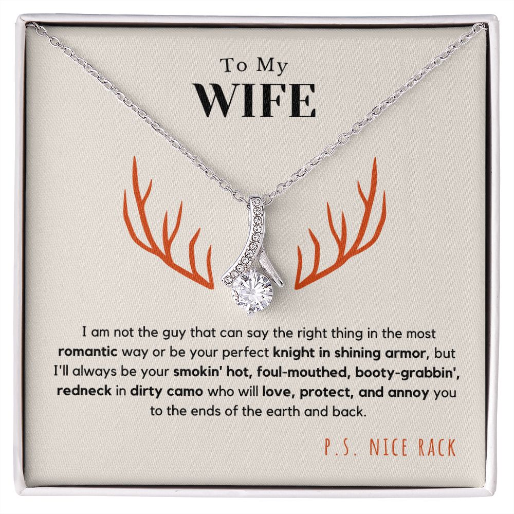 To My Wife, Smokin' Hot Redneck | Stunning Necklace with Message Card | Ships FAST & FREE From the USA 🇺🇸