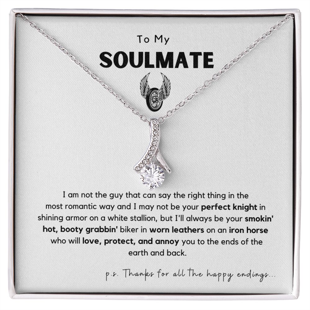 My Soulmate, Smokin' Hot Biker Necklace with a Message CardT & FREE From the USA 🇺🇸