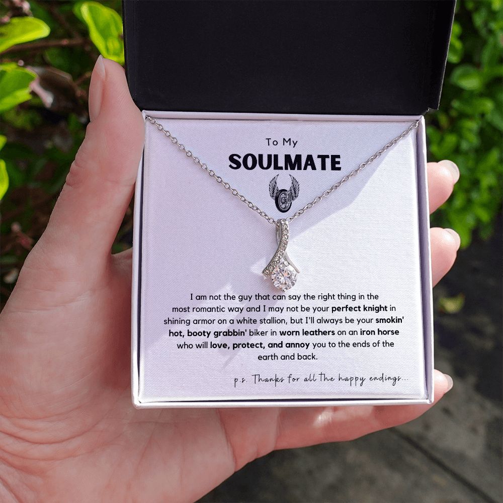 My Soulmate, Smokin' Hot Biker Necklace with a Message CardT & FREE From the USA 🇺🇸
