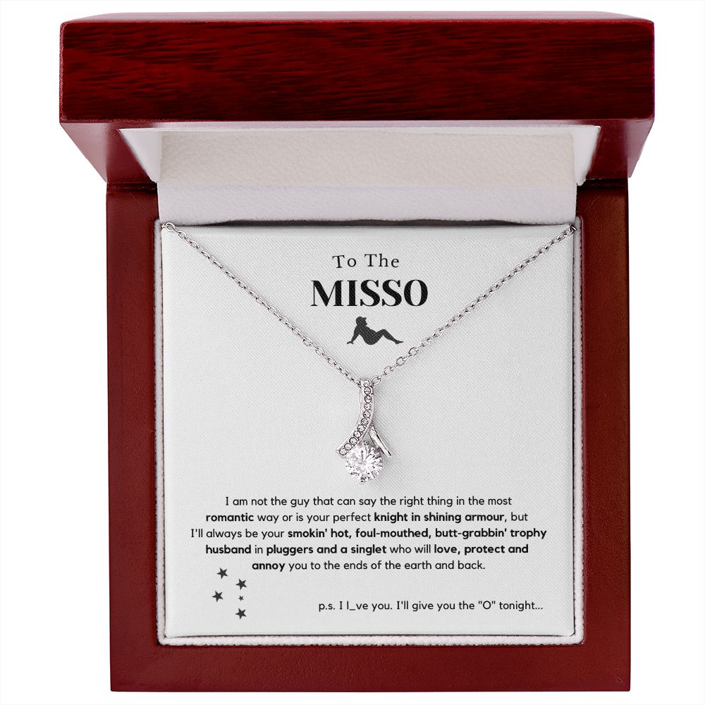 To The Misso, Trophy Husband Hilarious Message Card Necklace 🦘| Ships FREE Worldwide