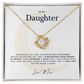 To My Daughter - To The Moon - From, Mom - Stunning Love Knot Necklace