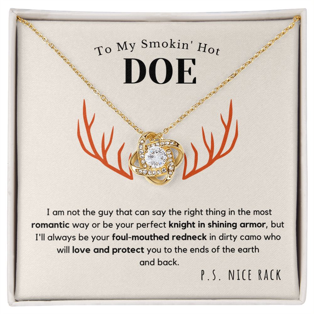 To My Smokin' Hot Doe, Perfect Knight | Hilarious & Stunning Love Knot Necklace | Ships FAST & FREE From the USA🇺🇸