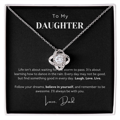 To My Daughter, Dance in the Rain | Love Knot Necklace To My Daughter | Ships FAST & FREE From the USA🇺🇸