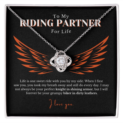To My Riding Partner, One Sweet Ride | Stunning Love Knot Necklace | Ships FAST & FREE From the USA 🇺🇸