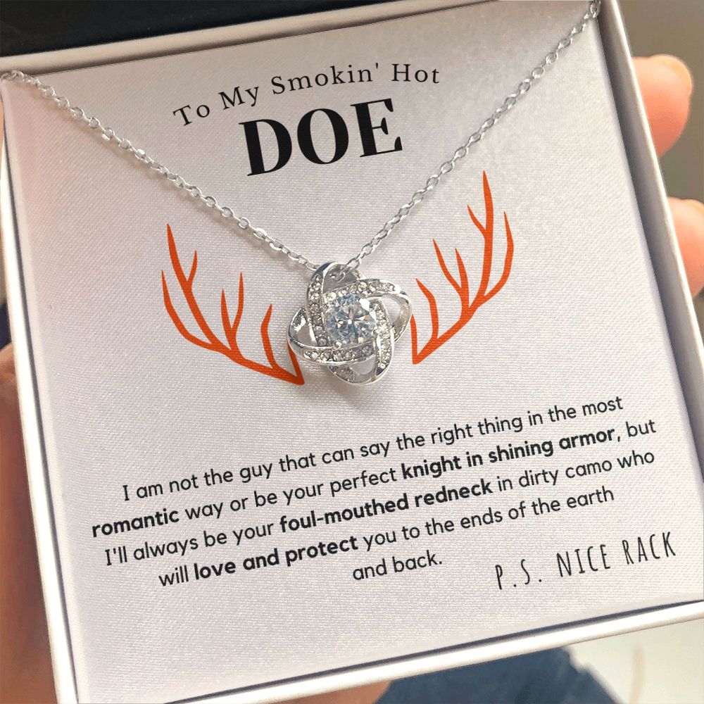 To My Smokin' Hot Doe, Perfect Knight | Hilarious & Stunning Love Knot Necklace | Ships FAST & FREE From the USA🇺🇸