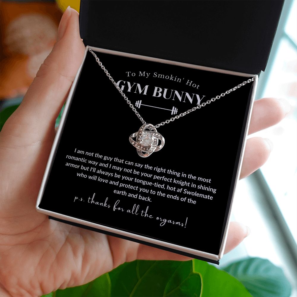To My Smokin' Gym Bunny, Knight in Shining Armor | Stunning Love Knot Necklace | Ships FAST & FREE From the USA 🇺🇸