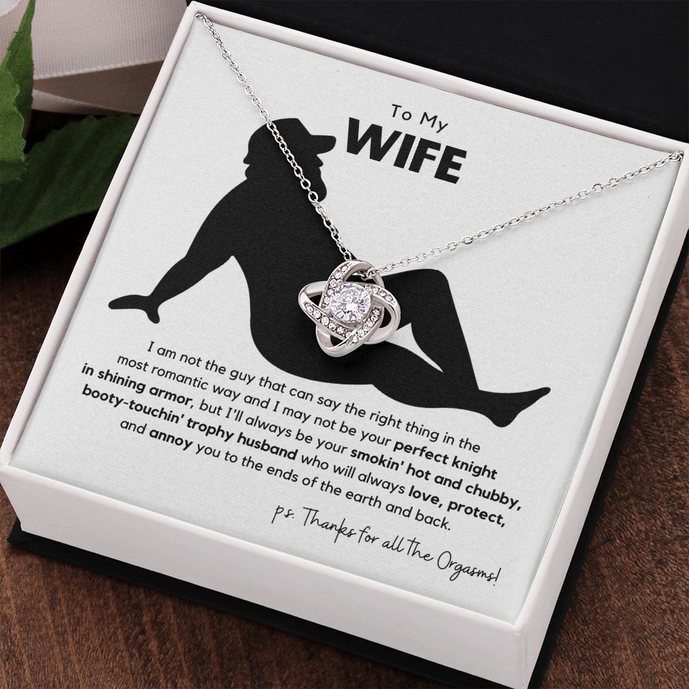 Funny Soulmate Smokin' Hot and Chubby, Bearded Trophy Husband Necklace