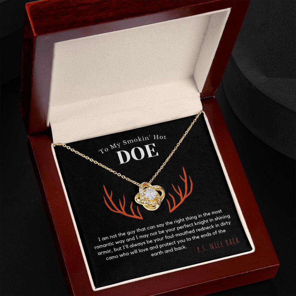 To My Smokin' Hot Doe, Perfect Knight | Stunning Love Knot Necklace | Ships FAST & FREE From the USA 🇺🇸
