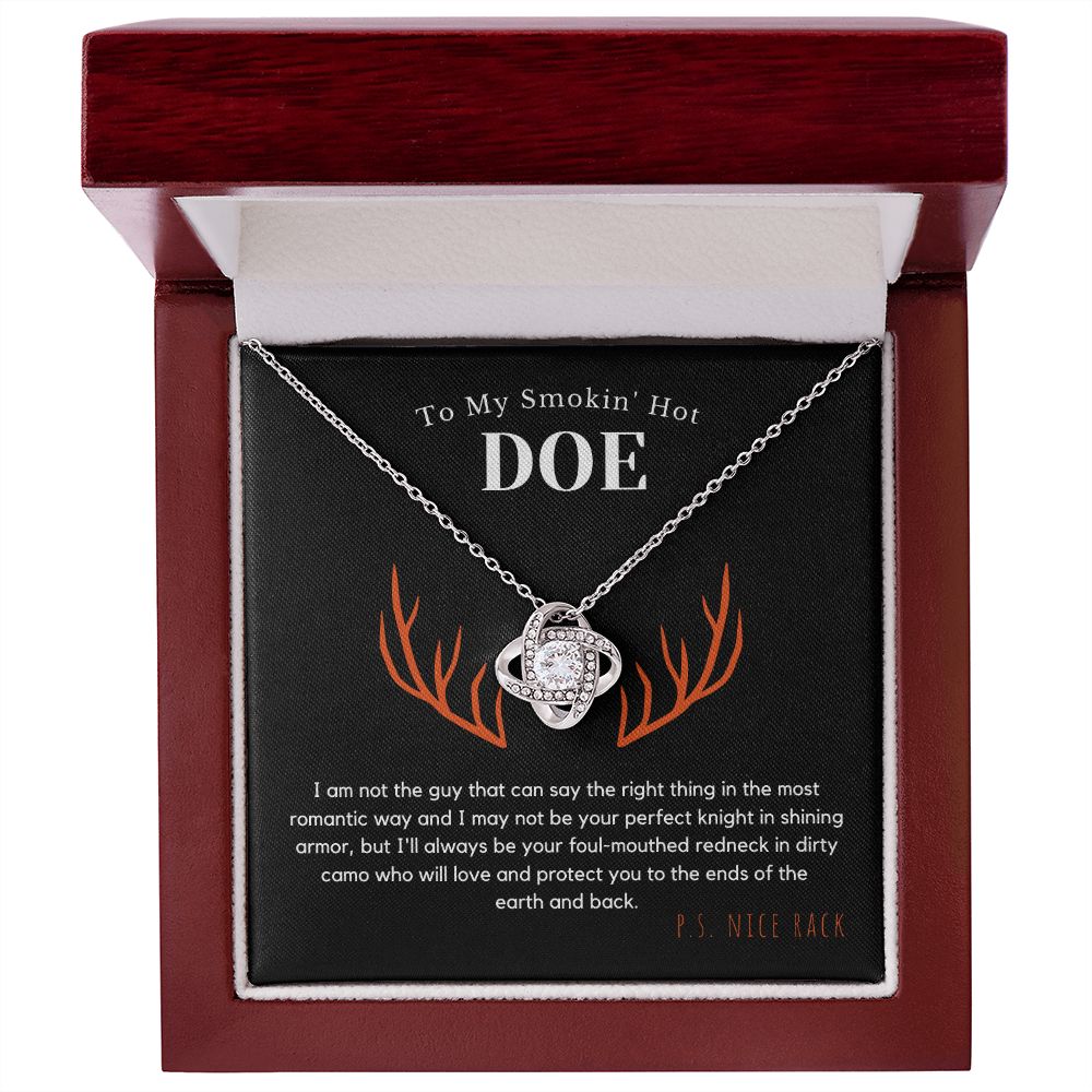 To My Smokin' Hot Doe, Perfect Knight | Stunning Love Knot Necklace | Ships FAST & FREE From the USA 🇺🇸