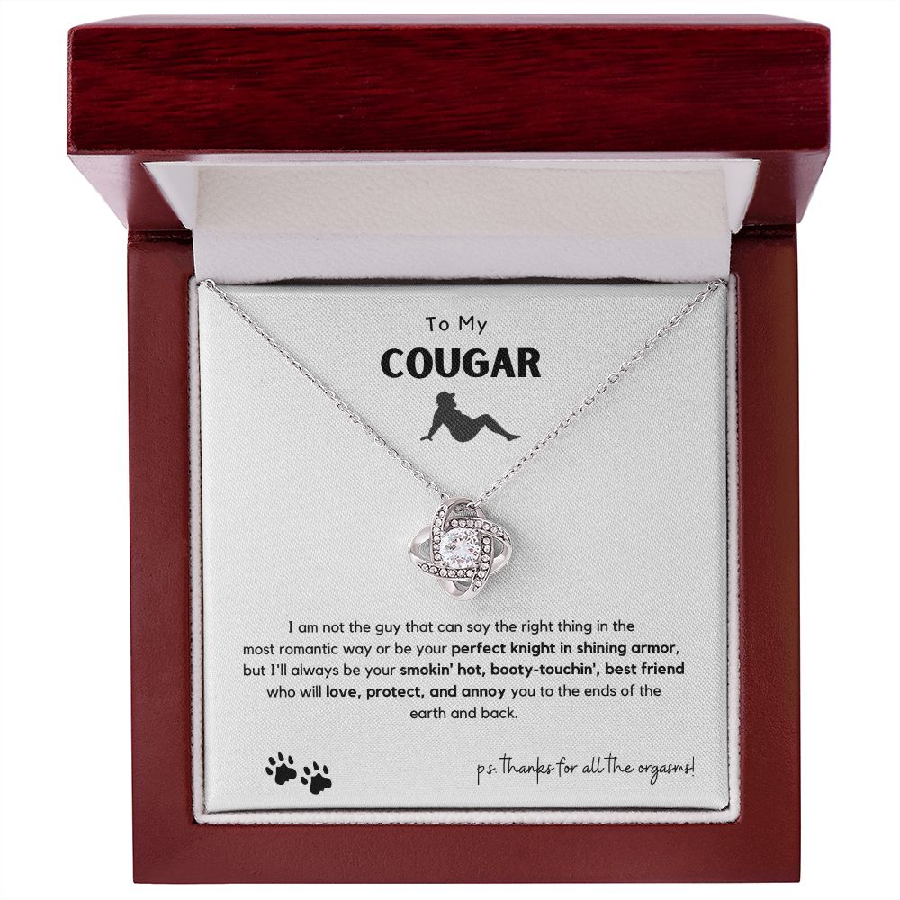 To My Cougar, Funny Love Know Necklace with Message Card
