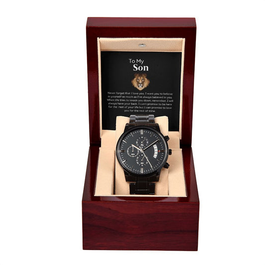 To My Son, Believe In Yourself - Black Chronograph Watch [Ships from the USA 🇺🇸]