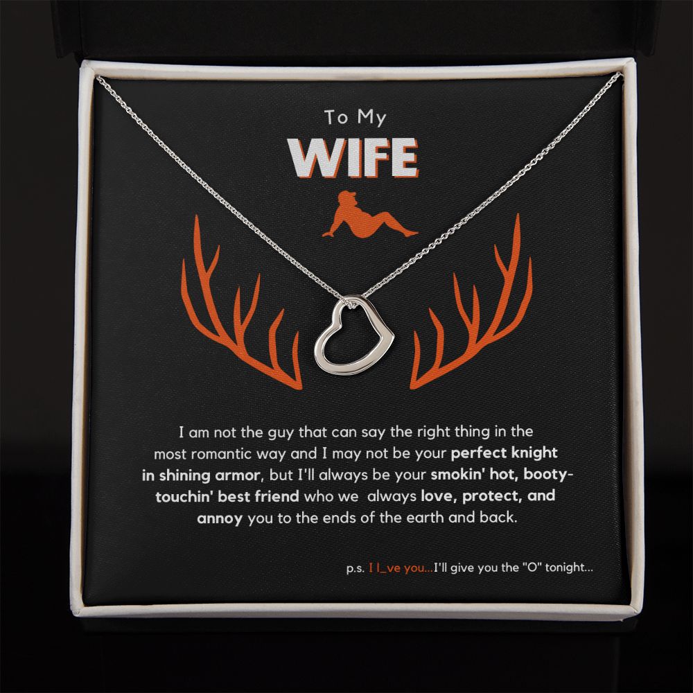 Deer Wife, Best Friend Delicate Heart Necklace | Ships FAST & FREE From the USA 🇺🇸