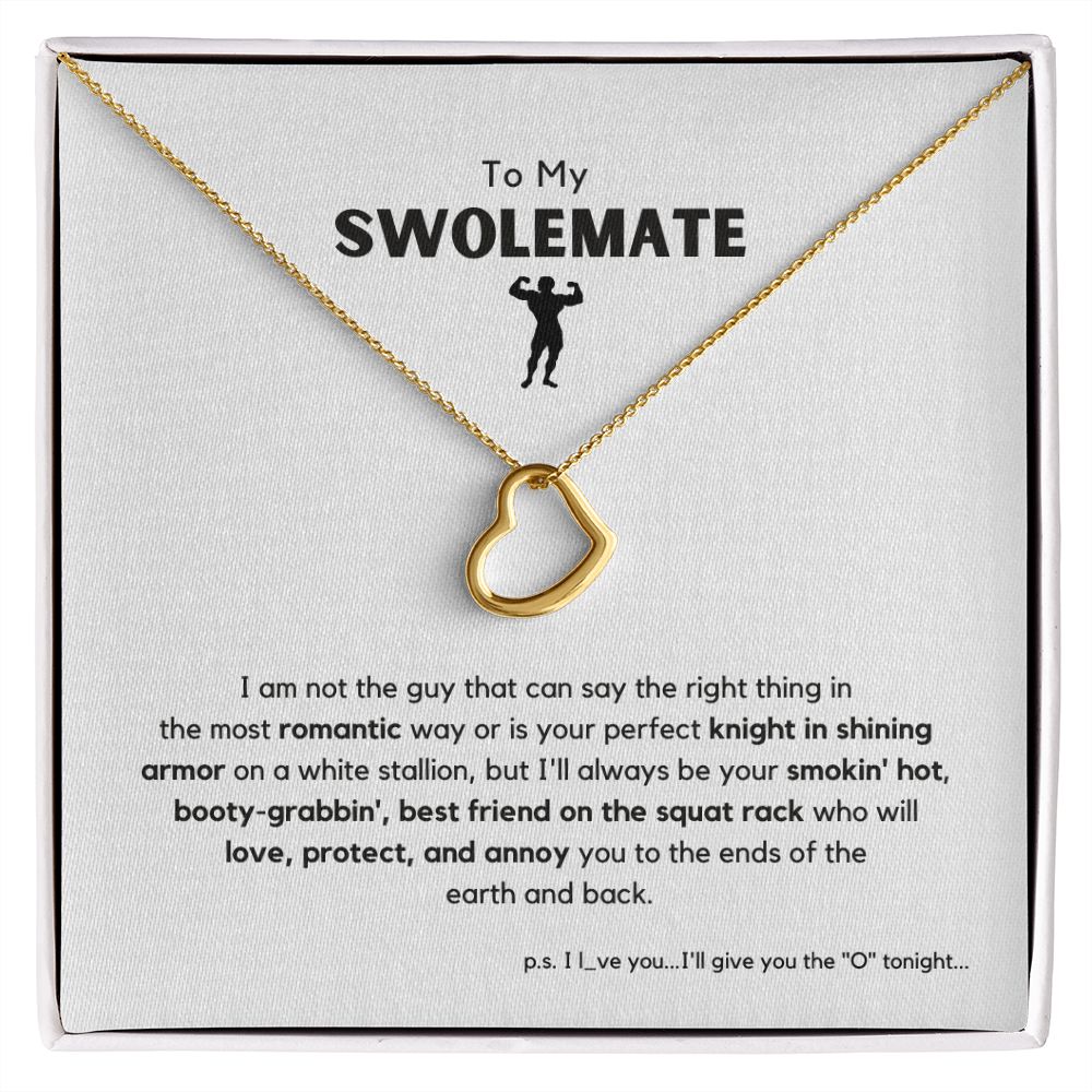 To My Swolemate, I l_ve you Stunning 14k White Gold Necklace | Ships FAST & FREE From the USA 🇺🇸