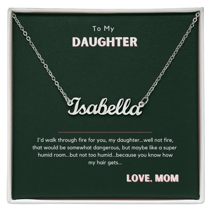 Personalized Funny To My Daughter Necklace from Mom or Dad for Birthday or Christmas