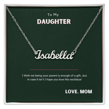 Personalized Custom Name Necklace to Daughter From Mom