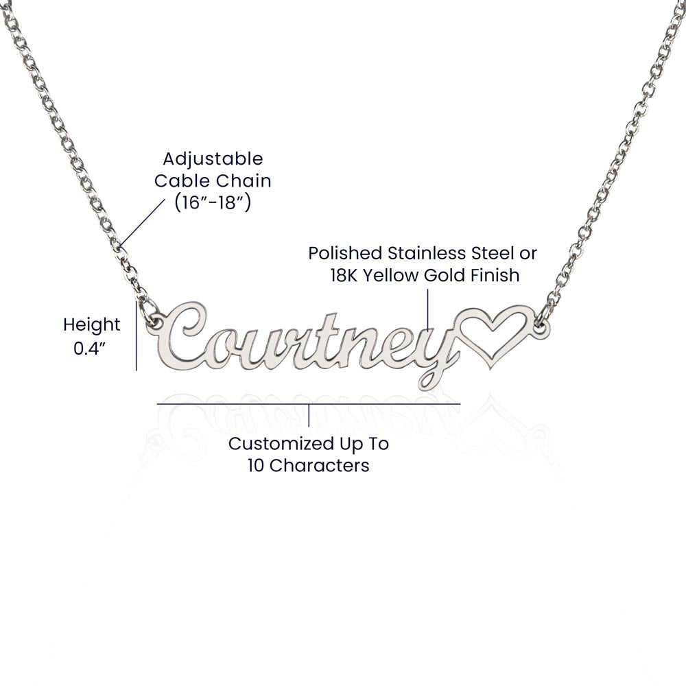 Custom Name Necklace, To Mom, Smokin' Hot Burden Polished Stainless Steel Necklace from Son or Daughter for Birthday or Mother's Day